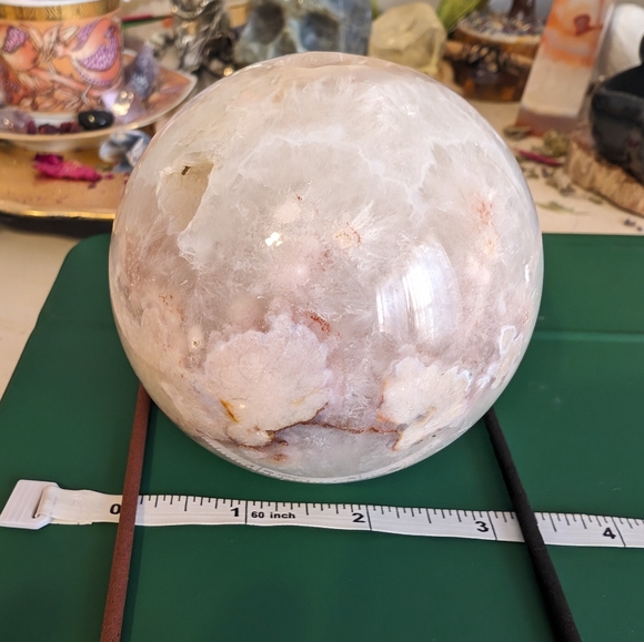 Pink Amethyst & Flower Agate Sphere 5 - Picture 9 of 9